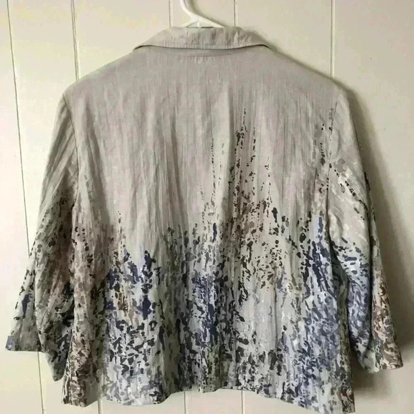 Coldwater Creek Women’s 3/4 Sleeve Open Front Linen Top Blazer Size PM - Picture 5 of 6